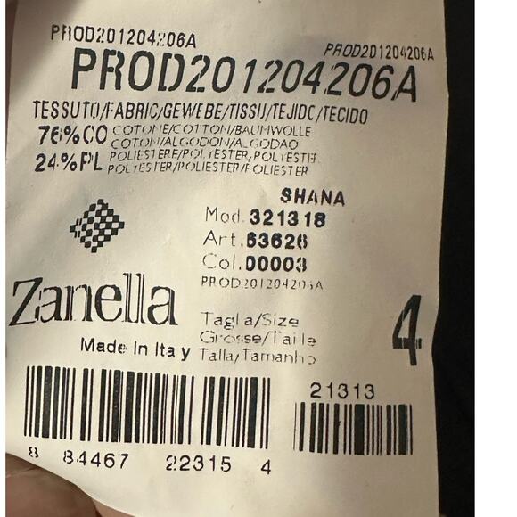 Zanella gray black floral long sleeves 4 button blazer size 4 - Picture 4 of 13